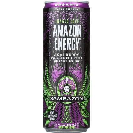 SAMBAZON Amazon Energy Acai Berry Passionfruit Energy Drink Organic, PK12 153240245